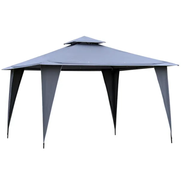otsunny Tonnelle 3,45 × 3,45 m con doble techo, grise