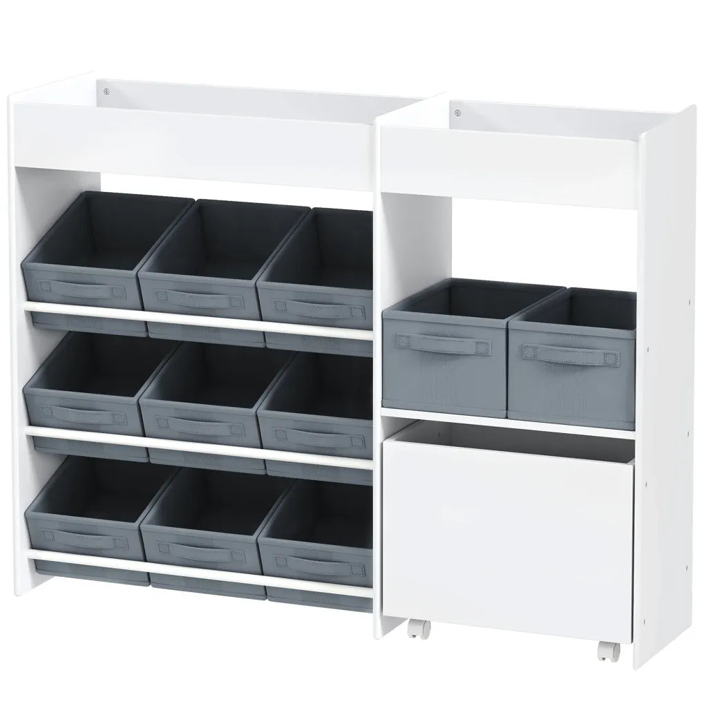 AIYAPLAY Meuble de rangement niño con 11 bacs tejido y placard – blanco