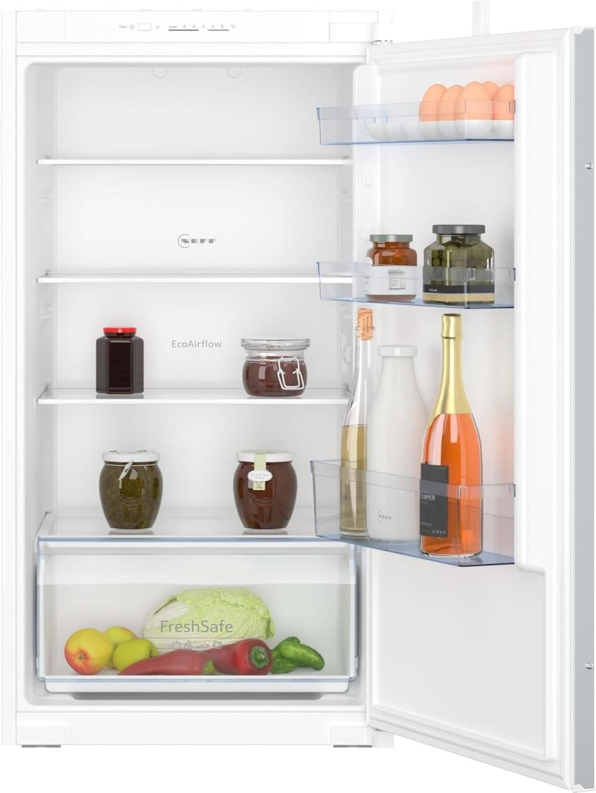 NEFF KI1311SE0 N 30 frigorífico encastrable 102,5 × 56 cm, 165 L, fabriqué en Allemagne, silencioso, clayytes en verre de sécurité, tiroir