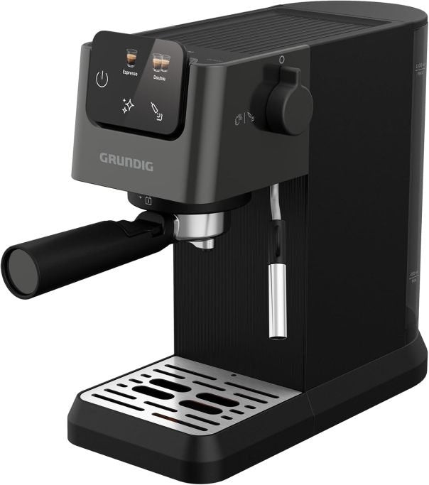 GRUNDIG KSM 5330 Cafyera espresso con puerta-filtre – depósito lait intégré, 1628 W, pompe 15 bar, doble buse, pantalla tactile coleur, BrewSense