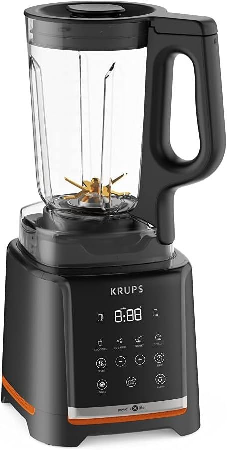 Krups InfinyMix KB9158 batidora de vaso haute velocidad – 1600 W, 5 programmes auto + manual, bol Tritan, livry recytes, smoothies/shakes/glace pilée, negro