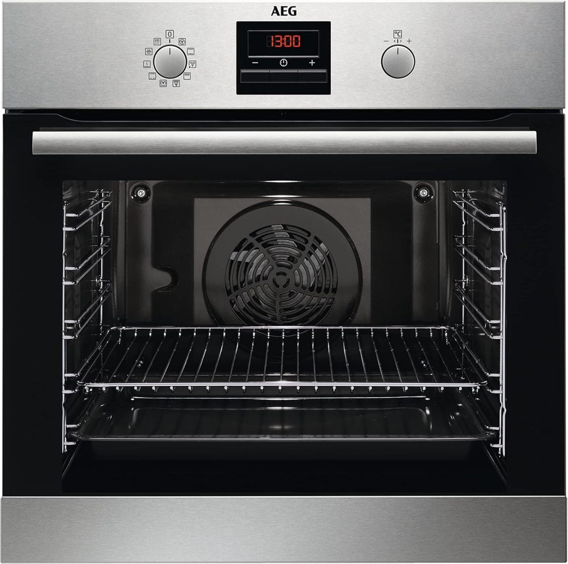 AEG horno encastrable Série 5 BPE53516AB – Chaleur tornante uniforme sur 3 niveaux, pyrolyse, 25 programmes auto, pantalla tactile LED, précalefacción