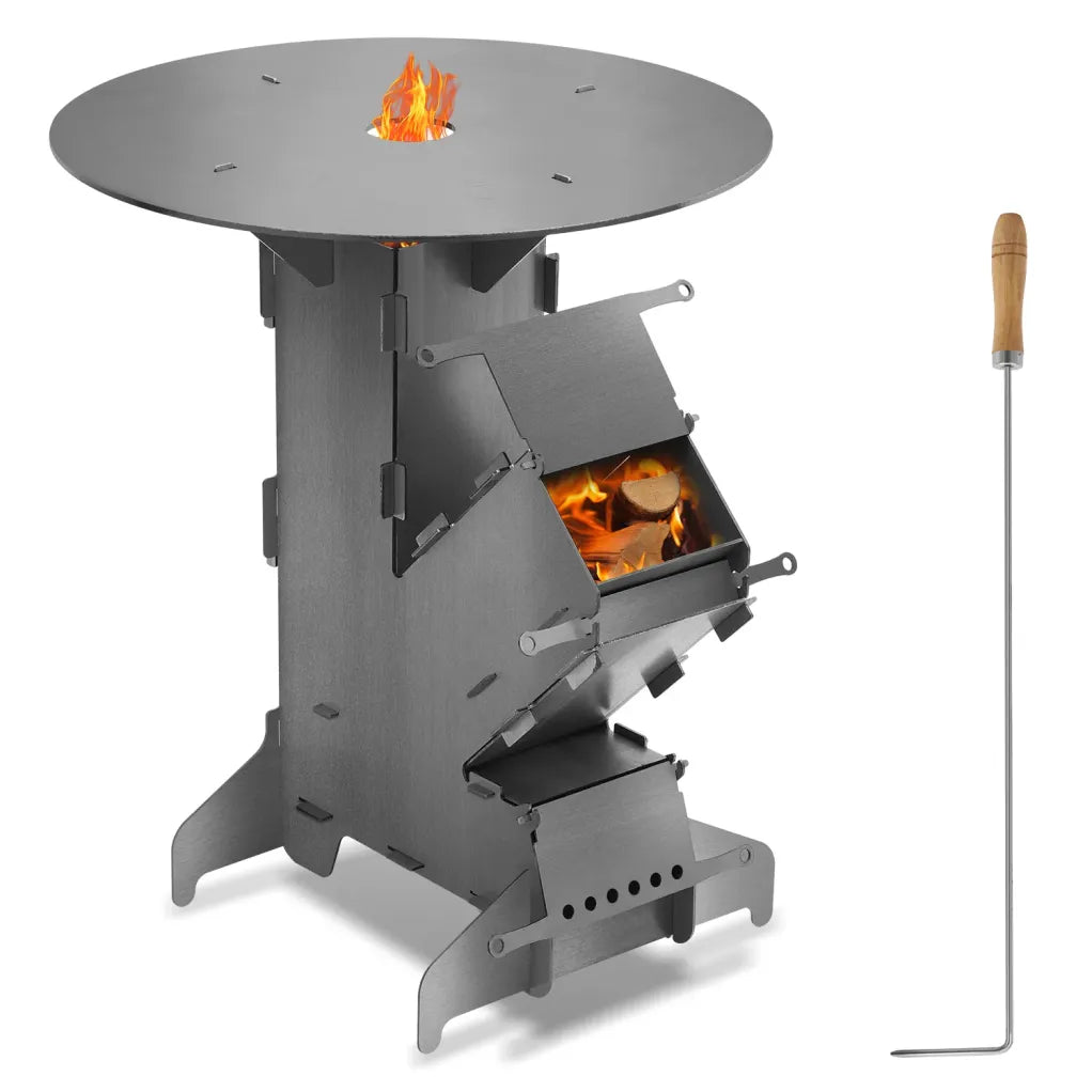 Sonnewelt Réchaud fusée Fire en fonte con placa de cuisson