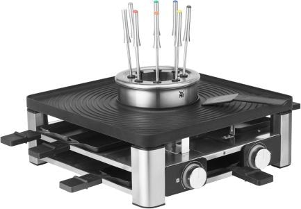 WMF Lumero Station Gormy 3-en-1 para 8 personnes – Raclyte/fondue, temperatura regulable, éclairage, 1800 W, compactoe