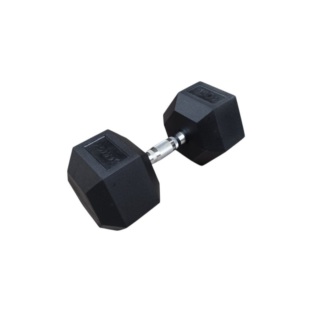POWRX Haltère hexagonal caotchoté 30 kg