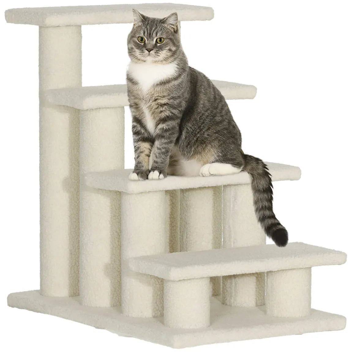 PawHut Escalier para chat 4 marches – Aide para animaux âgés