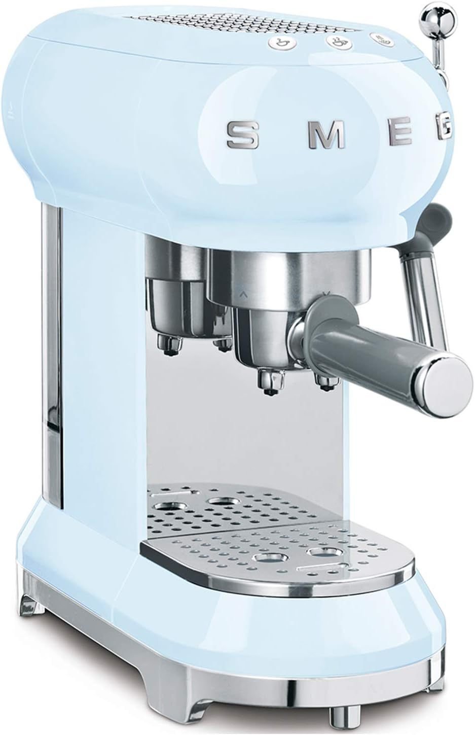 Smeg ECF01WHEU Cafyera espresso manualle – Système cappuccino, Thermoblock, doble café, depósito 1 L, format compacto