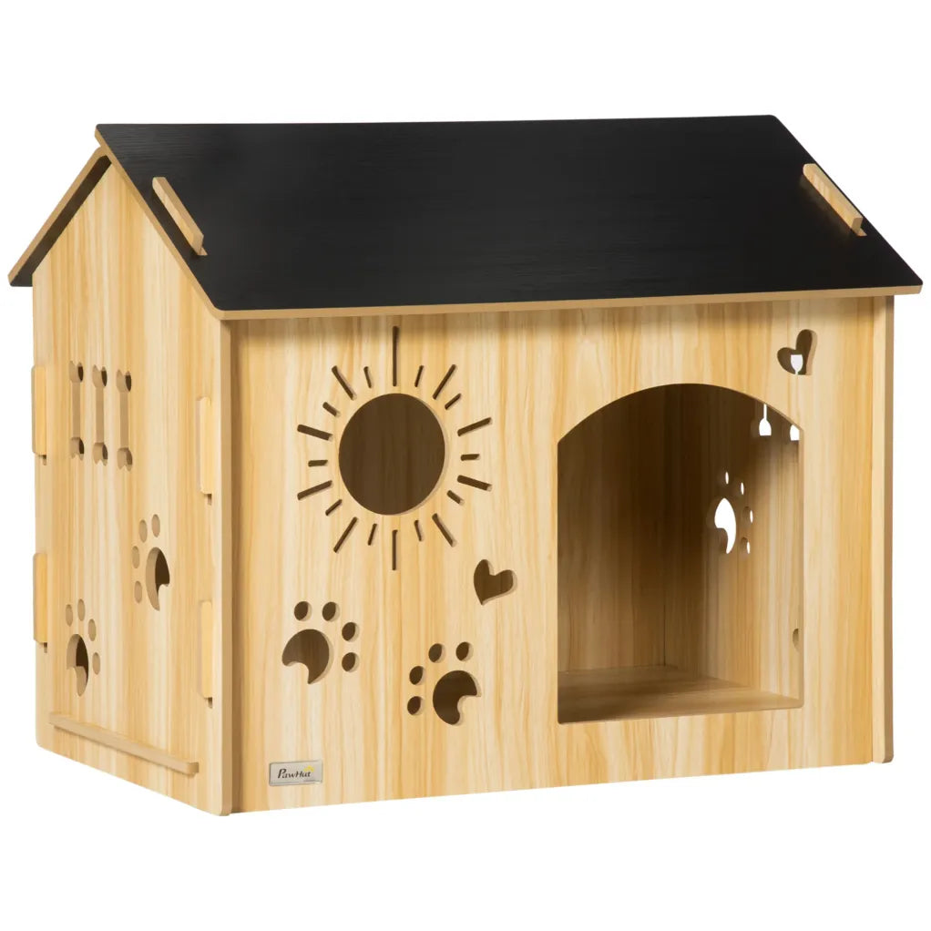 PawHut Niche para chien spacieuse con overdeures de ventilation décoratives