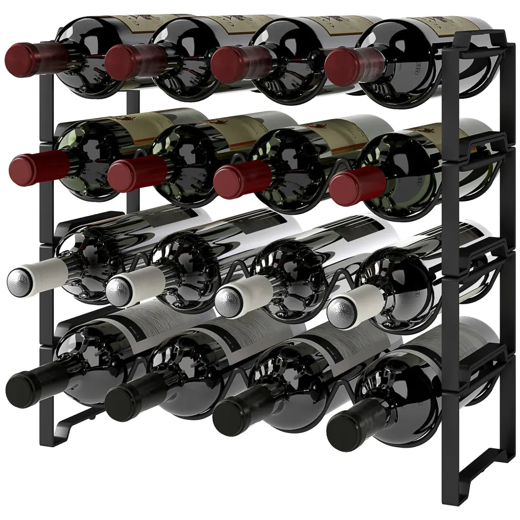 HOMCOM Casier à vin ondulé empilable para 16 boteilles
