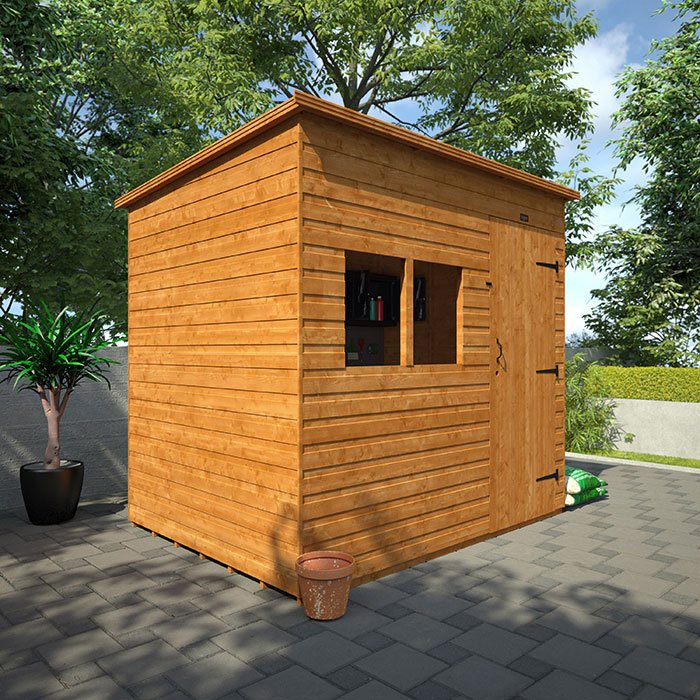 Tiger Shiplap Extra High Pent Abri de jardín extra-haut – Abri de madera à techo monopente para maximiser l’espace de rangement