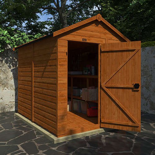 TigerFlex® Shiplap Apex Abri de jardín sin ventana – Abri robuste de madera à techo à deux pentes para un rangement sécurisé y discry