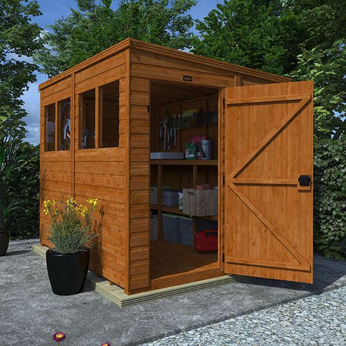 TigerFlex® Shiplap Pent Abri de jardín – Abri de madera flexible à techo monopente para otils y rangement