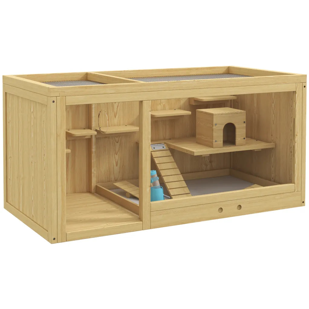 PawHut Jaula para hámster / pequeños animaux à plusieurs niveaux con accessoires, bois