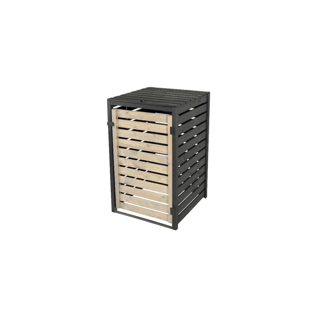 dobar Cache-cubo de basura 120 L, negro/gris
