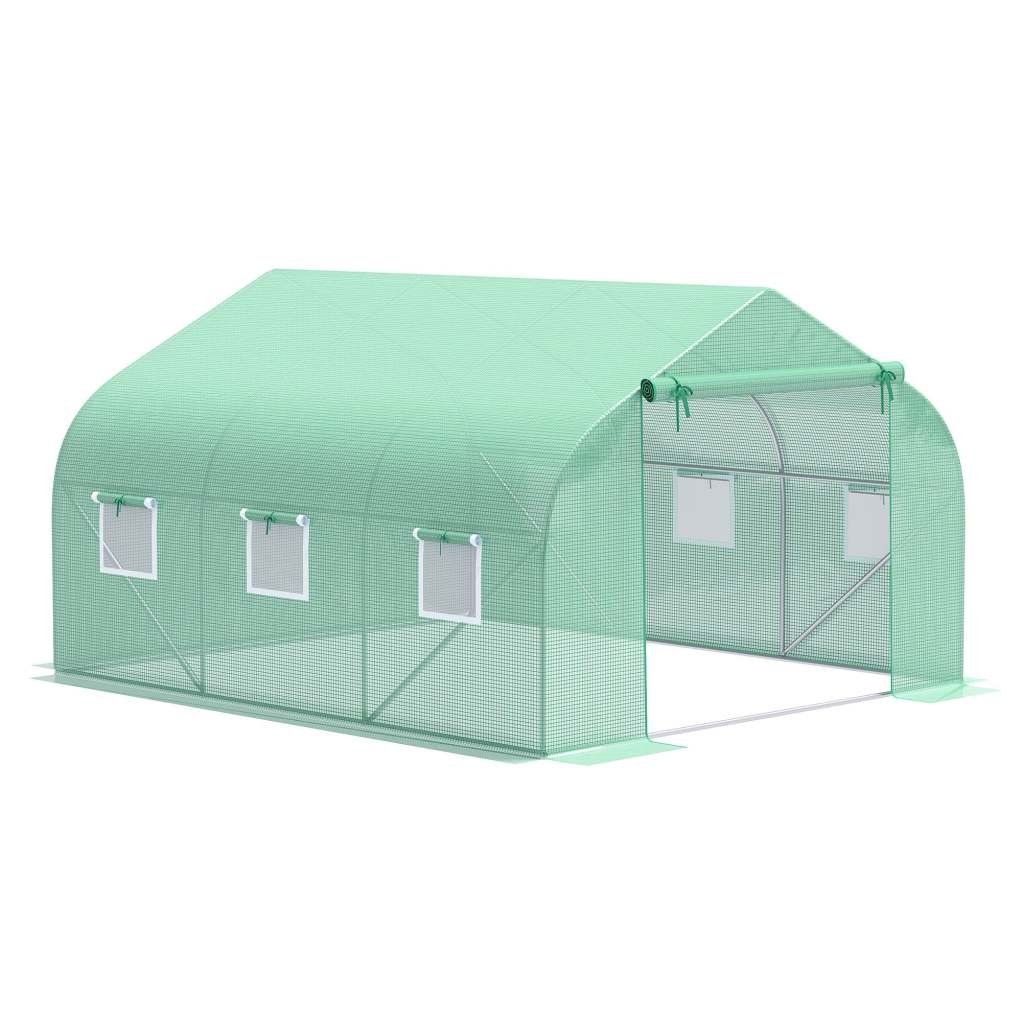 otsunny Serre tunnel en film plástico anti-UV – puerta enrolable y ventilation